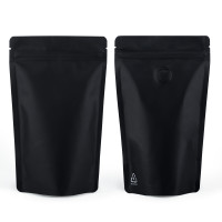 70g  Recyclable Black Matt With Valve Stand Up Pouch/Bag With Zip Lock [SP2] (100 per pack)