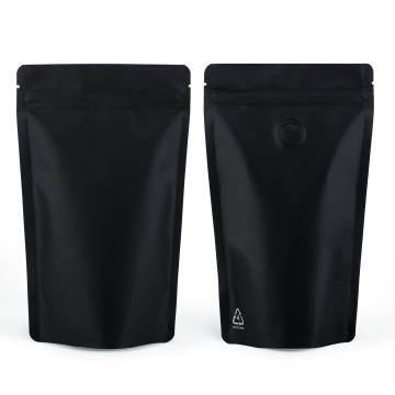 100g  Recyclable Black Matt With Valve Stand Up Pouch/Bag With Zip Lock [SP9] (100 per pack)