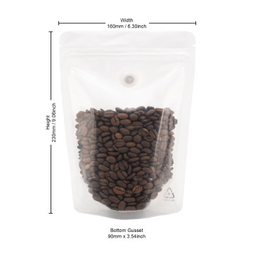 250g Recyclable Clear / Clear  With Valve Stand Up Pouch/Bag With Zip Lock [SP4] (100 per pack)