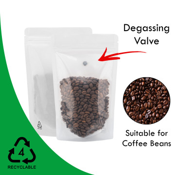 500g Recyclable Clear / White Shiny With Valve Stand Up Pouch/Bag With Zip Lock [SP5] (100 per pack)