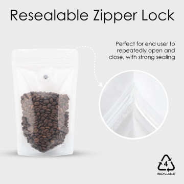 500g Recyclable Clear / White Shiny With Valve Stand Up Pouch/Bag With Zip Lock [SP5] (100 per pack)