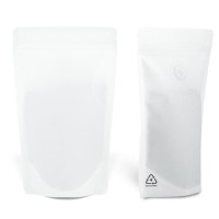 160x230mm Recyclable White Matt With Valve Stand Up Pouch/Bag With Zip Lock