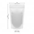 120x200mm Recyclable White Matt With Valve Stand Up Pouch/Bag With Zip Lock (100 per pack)