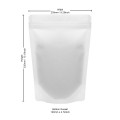 235x335mm Recyclable White Matt With Valve Stand Up Pouch/Bag With Zip Lock (100 per pack)