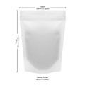 160x230mm Recyclable White Matt With Valve Stand Up Pouch/Bag With Zip Lock (100 per pack)