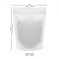 190x260mm Recyclable White Matt With Valve Stand Up Pouch/Bag With Zip Lock (100 per pack)