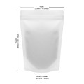 380x550mm Recyclable White Matt With Valve Stand Up Pouch/Bag With Zip Lock (100 per pack)