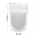210x310mm Recyclable White Matt With Valve Stand Up Pouch/Bag With Zip Lock (100 per pack)