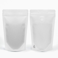 250g Recyclable White Matt With Valve Stand Up Pouch/Bag With Zip Lock [SP4] (100 per pack)