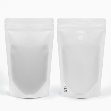 250g Recyclable White Matt With Valve Stand Up Pouch/Bag With Zip Lock [SP4] (100 per pack)