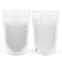 235x335mm Recyclable White Matt With Valve Stand Up Pouch/Bag With Zip Lock