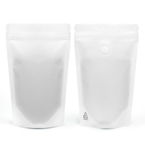 750g  Recyclable White Matt With Valve Stand Up Pouch/Bag With Zip Lock [SP11] (100 per pack)
