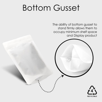 2Kg Recyclable White Matt With Valve Stand Up Pouch/Bag With Zip Lock [SP10] (100 per pack)
