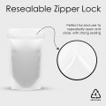 265x420mm Recyclable White Matt With Valve Stand Up Pouch/Bag With Zip Lock