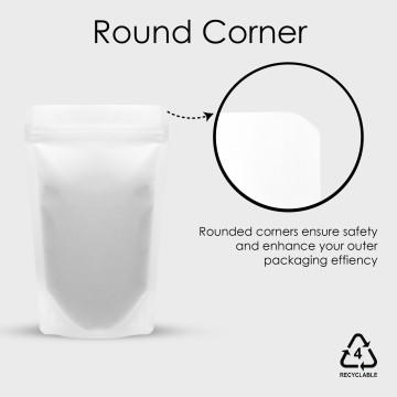 2Kg Recyclable White Matt With Valve Stand Up Pouch/Bag With Zip Lock [SP10] (100 per pack)