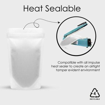 2Kg Recyclable White Matt With Valve Stand Up Pouch/Bag With Zip Lock [SP10] (100 per pack)