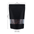 70g Recyclable Window Black Matt With Valve Stand Up Pouch/Bag With Zip Lock [SP2] (100 per pack)