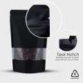 150g Recyclable Window Black Matt With Valve Stand Up Pouch/Bag With Zip Lock [SP3] (100 per pack)