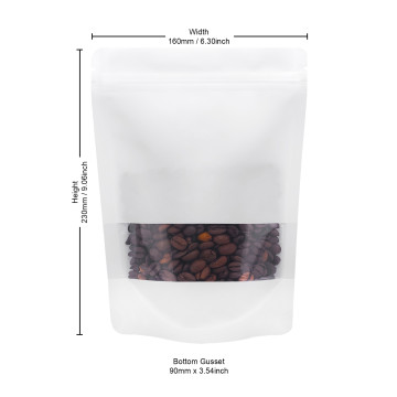 250g Recyclable Window White Matt With Valve Stand Up Pouch/Bag With Zip Lock [SP4] (100 per pack)