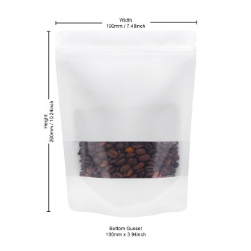 500g Recyclable Window White Matt With Valve Stand Up Pouch/Bag With Zip Lock [SP5] (100 per pack)