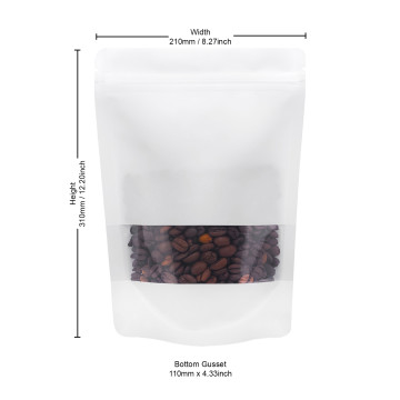 750g Recyclable Window White Matt With Valve Stand Up Pouch/Bag With Zip Lock [SP11] (100 per pack)
