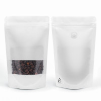 250g Recyclable Window White Matt With Valve Stand Up Pouch/Bag With Zip Lock [SP4] (100 per pack)