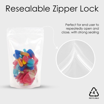 40g Recyclable Clear / Clear Stand Up Pouch/Bag with Zip Lock [SP1] (100 per pack)