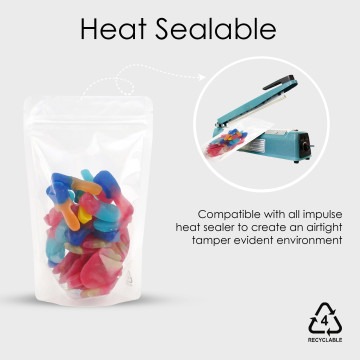 40g Recyclable Clear / Clear Stand Up Pouch/Bag with Zip Lock [SP1] (100 per pack)