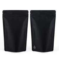 160x230mm Recyclable Black Matt Stand Up Pouch/Bag with Zip Lock (100 per pack)