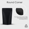 190x260mm Recyclable Black Matt Stand Up Pouch/Bag with Zip Lock