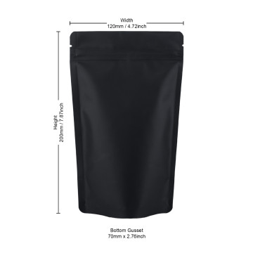 100g  Recyclable Black Matt Stand Up Pouch/Bag with Zip Lock [SP9] (100 per pack)