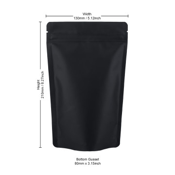 150g  Recyclable Black Matt Stand Up Pouch/Bag with Zip Lock [SP3] (100 per pack)