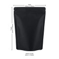 160x230mm Recyclable Black Matt Stand Up Pouch/Bag with Zip Lock (100 per pack)