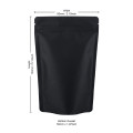 80x130mm Recyclable Black Matt Stand Up Pouch/Bag with Zip Lock (100 per pack)