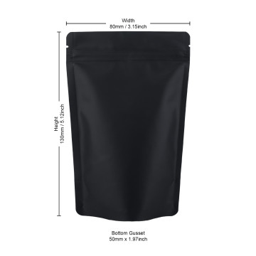 40g Recyclable Black Matt Stand Up Pouch/Bag with Zip Lock [SP1] (100 per pack)