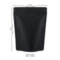 190x260mm Recyclable Black Matt Stand Up Pouch/Bag with Zip Lock (100 per pack)