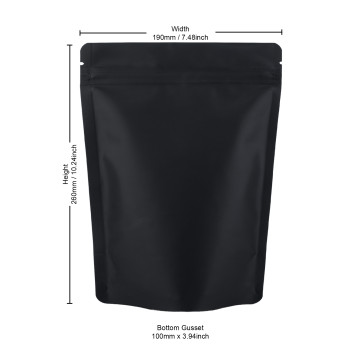500g  Recyclable Black Matt Stand Up Pouch/Bag with Zip Lock [SP5] (100 per pack)