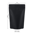 70g  Recyclable Black Matt Stand Up Pouch/Bag with Zip Lock [SP2] (100 per pack)