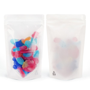 [SAMPLE] 100g  Recyclable Clear/White Shiny Stand Up Pouch/Bag with Zip Lock [SP9]