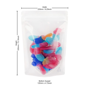1Kg Recyclable Clear/White Shiny Stand Up Pouch/Bag with Zip Lock [SP6] (100 per pack)