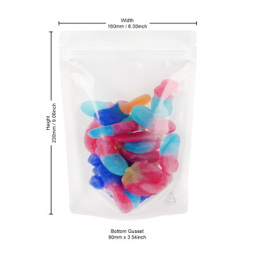 250g  Recyclable Clear/White Shiny Stand Up Pouch/Bag with Zip Lock [SP4] (100 per pack)