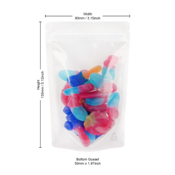 40g Recyclable Clear/White Shiny Stand Up Pouch/Bag with Zip Lock [SP1] (100 per pack)