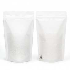 500g Recyclable White Matt Stand Up Pouch/Bag with Zip Lock 190x260mm (100 per pack)