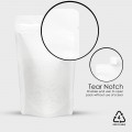 750g Recyclable White Matt Stand Up Pouch/Bag with Zip Lock 210x310mm