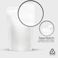 250g Recyclable White Matt Stand Up Pouch/Bag with Zip Lock 160x230mm (100 per pack)