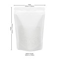 1kg Recyclable White Matt Stand Up Pouch/Bag with Zip Lock 235x335mm (100 per pack)