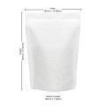 5kg Recyclable White Matt Stand Up Pouch/Bag with Zip Lock 380x550mm (100 per pack)