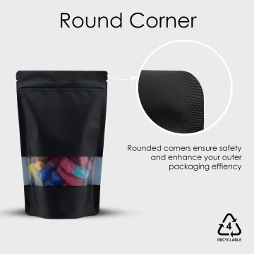 40g Recyclable Window Black Matt Stand Up Pouch/Bag with Zip Lock 40g [SP1] (100 per pack)