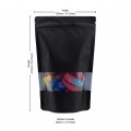150g Recyclable Window Black Matt Stand Up Pouch/Bag with Zip Lock 130x210mm