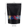 1kg Recyclable Window Black Matt Stand Up Pouch/Bag with Zip Lock 1Kg  [SP6] (100 per pack)